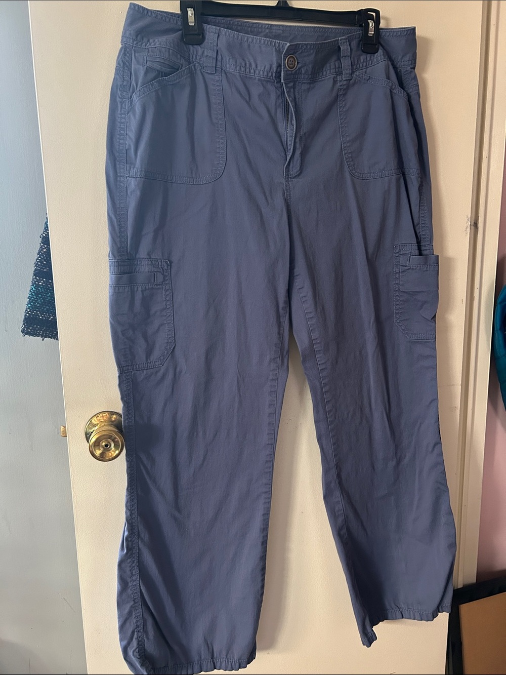 Kim Rogers blue grey cargo pants